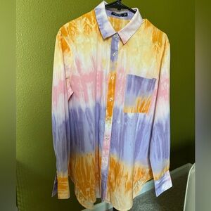 Nasty Gal Tie-Dye Button up Shirt Size 6